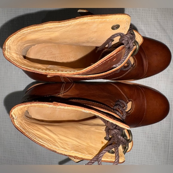 Timberland Boot Company Marge New Sz 8 Brown Leather Lace-Up Ankle Boots booties - Picture 6 of 11